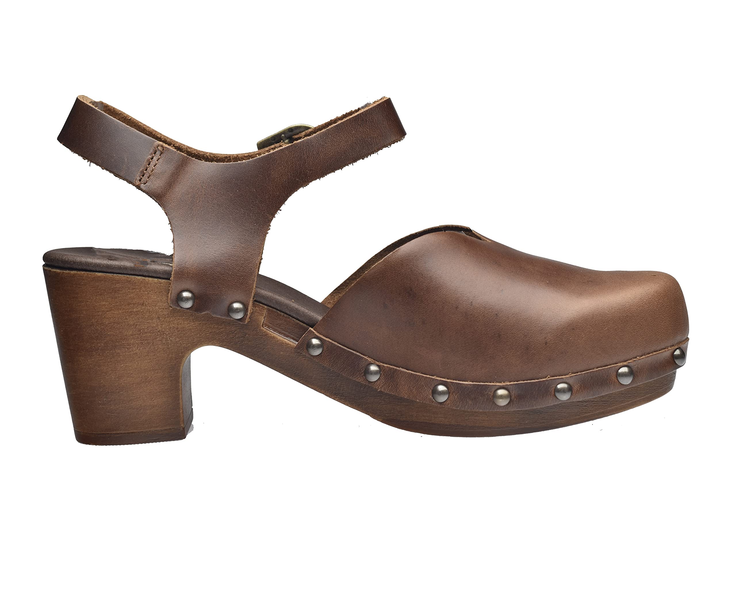 Sanita, NON Wood - SOLAIMA Sandal Leather, Scarpe Sandali Zoccoli Moda Casual Fashion