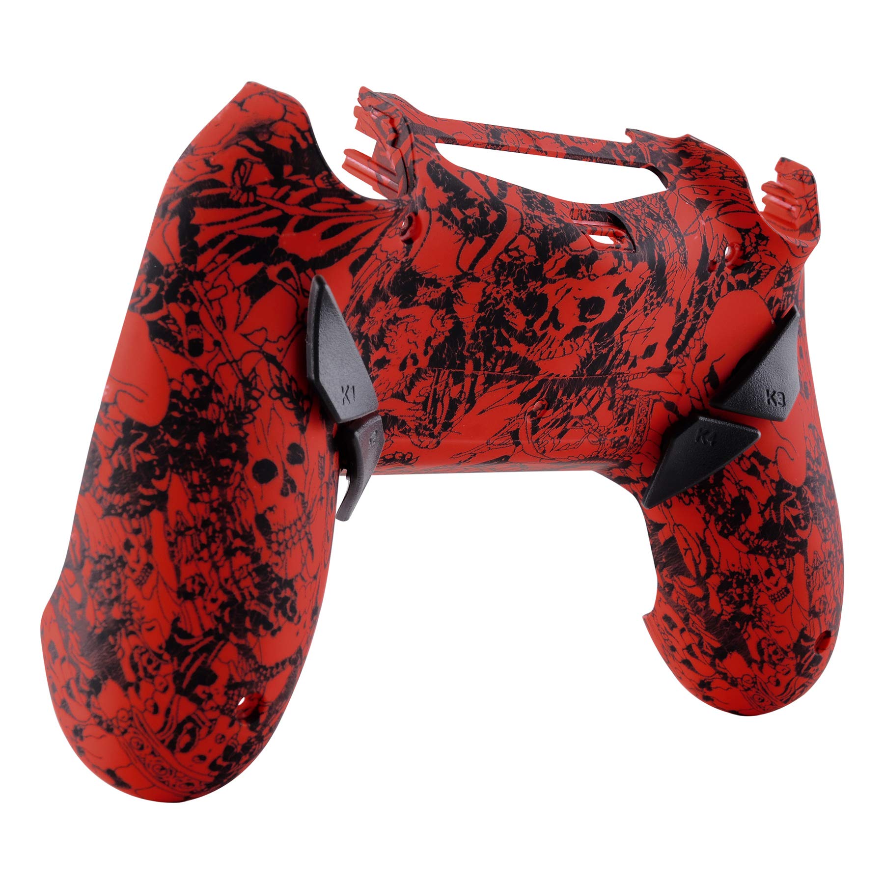 eXtremeRate Programmierbar Dawn Remap Kit für ps4 Controller JDM-040/050/055, Upgrade Rücken Gehäuse Case & Remapper Board & 4 Back Paddles/Tasten Set für ps4 Controller-Dämonen Monster