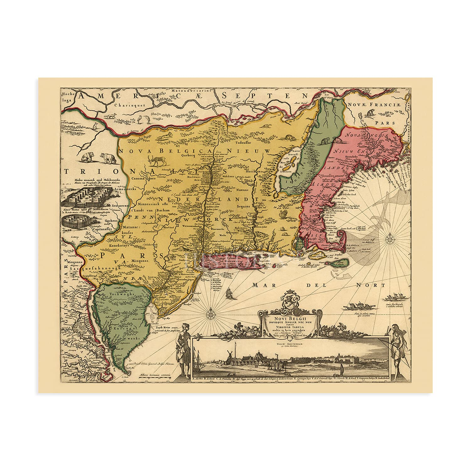Amazon.com: HISTORIX 1690 Eastern United States Map - 24x30 Wall