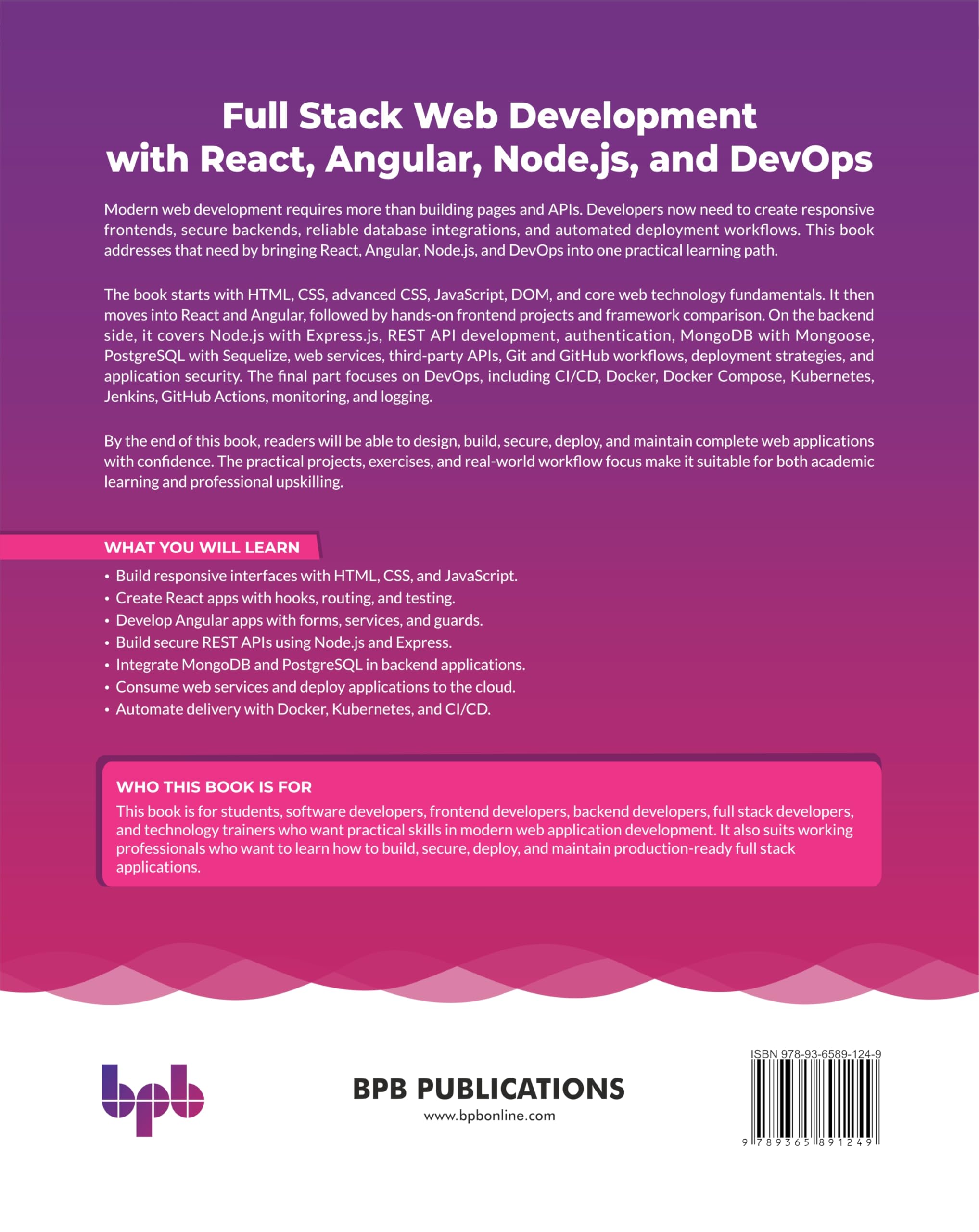 Full Stack Web Development with React, Angular, Node.js, and DevOps: Build scalable frontend architectures using React hooks and Angular services ... API communication layers (English Edition)