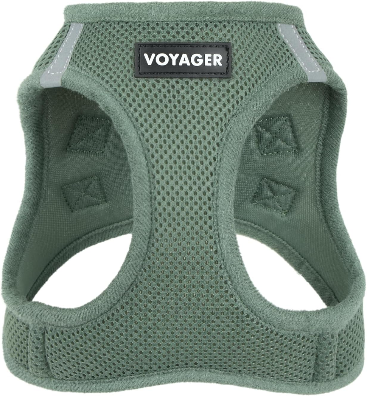Best Pet Supplies Voyager Step-in Air Harness – All Weather Mesh, Reflective, No Pull Harness for Dogs, Cats – Secure with Hook & Loop Fastener, Buckle, Double D-Rings – Moss Green, M