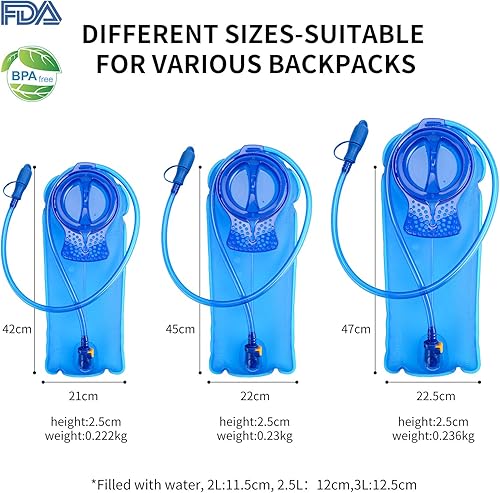 Miniatura 9 de BQA Depósito de vejiga de agua de hidratación para senderismo, ciclismo, escalada, ciclismo, correr, gran apertura