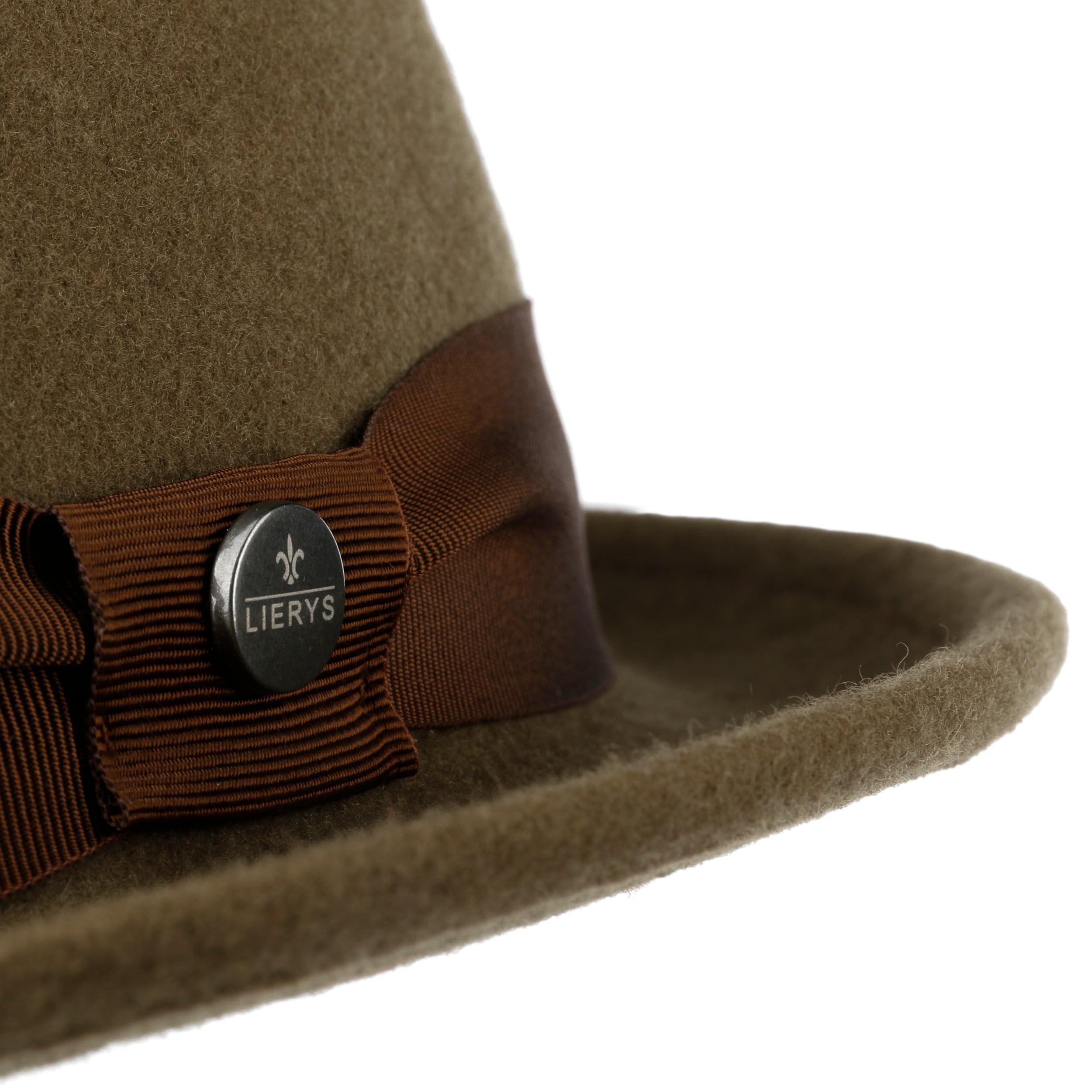 Lierys Chapeau Classic Porkpie Femme/Homme - Made in Italy en Feutre de Laine avec Ruban Gros Grain Hiver Automne Ete Printemps Printemps-ete
