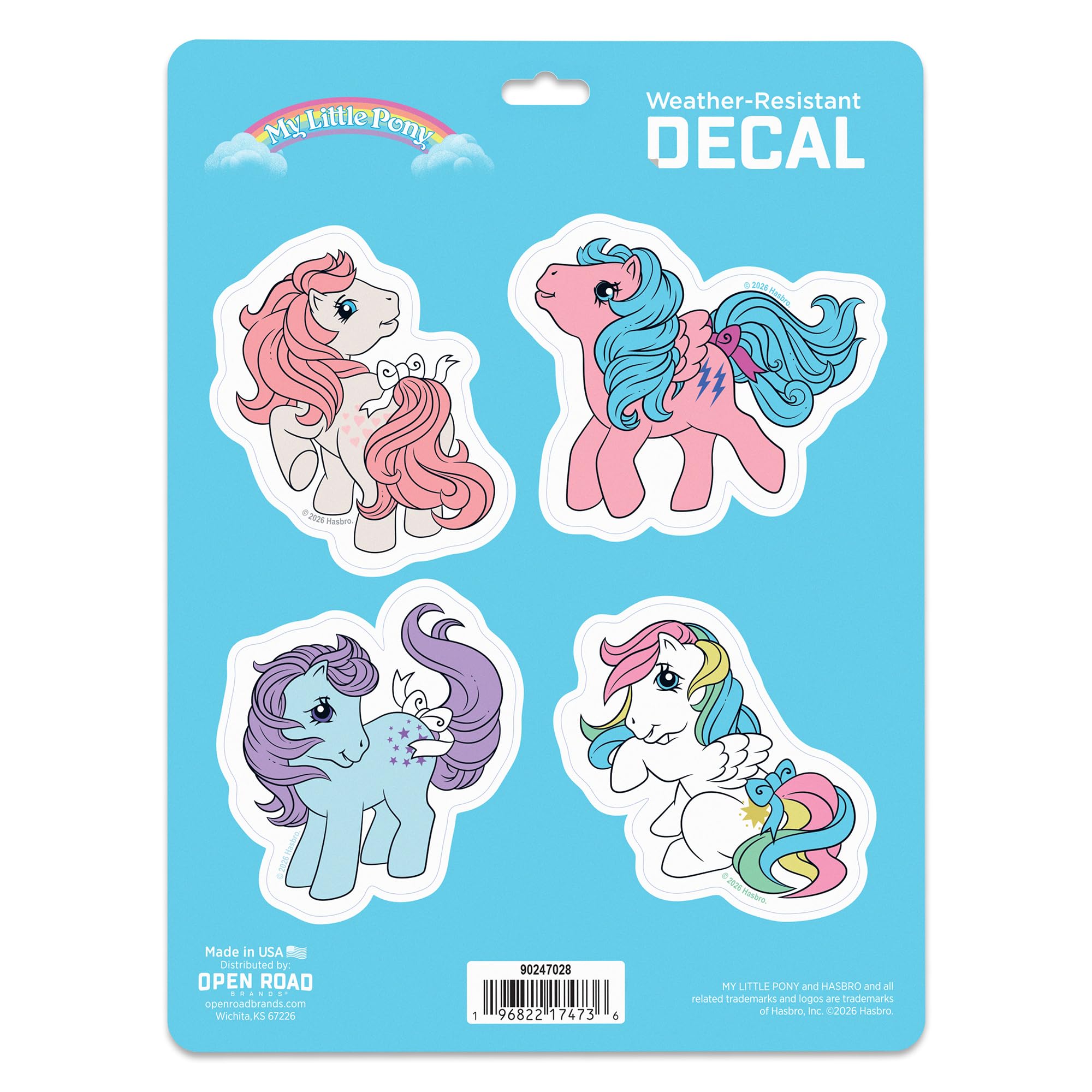 Hasbro My Little Pony Retro Adhesive Vinyl Decal Pack