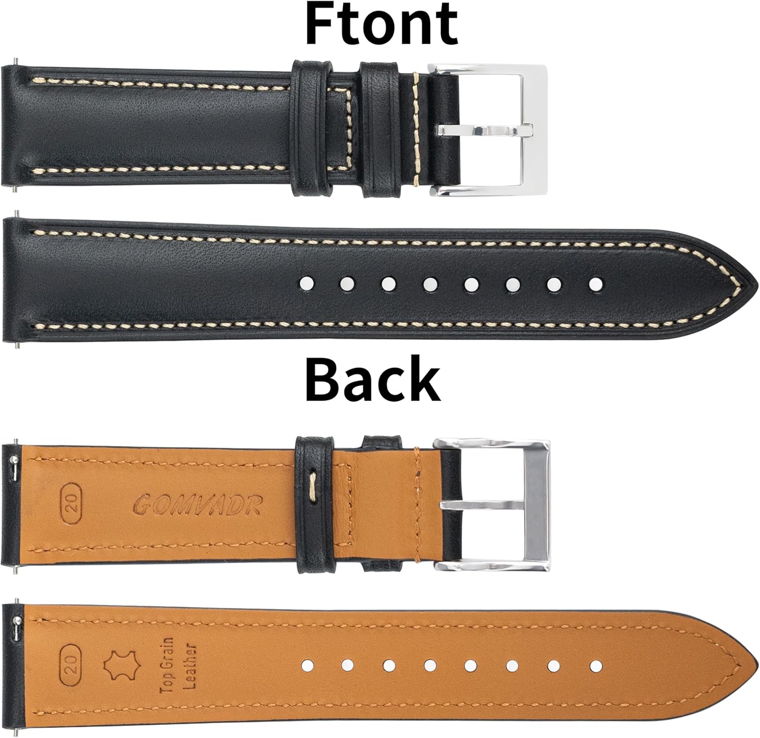 Tuscany Italian Leather Watch Band, Full Grain Vegetable Tanned Genuine Leather Strap, Quick Release Replacement Watch Band for Men and Women, Thick Soft Vintage18/19/20/21/22/24mm