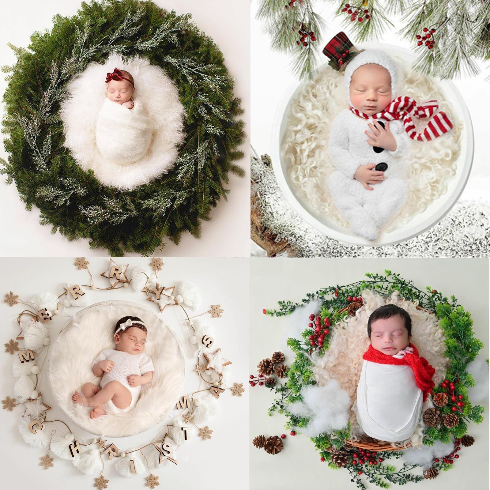 4 pezzi accessori fotografici per neonati, neonati, accessori di scena fotografici, cestino per bambini, 1 ciambella, 3 cuscini in posizione (adatti per 0-2 mesi)