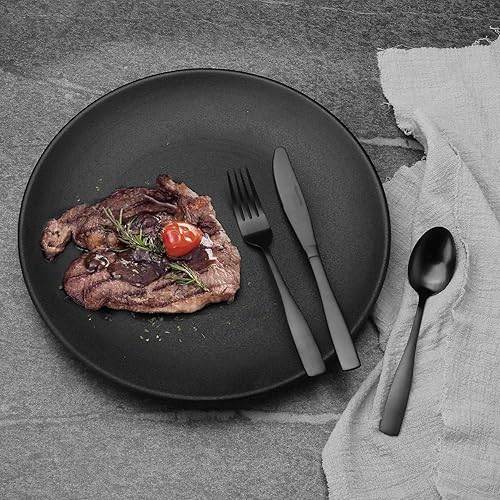 Miniatura 4 de Vanys Juego de cubiertos de 40 piezas, acabado satinado, servicio de cubiertos para 8, cuchillos, tenedores, cucharas incluidas, apto para