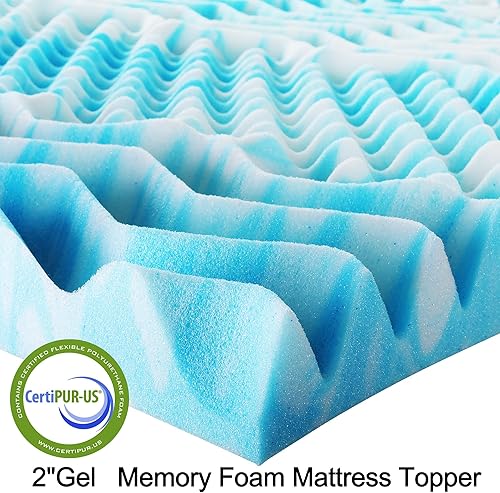 Miniatura 7 de Planet Sleepings Cubrecolchón de espuma viscoelástica de 2 pulgadas, cubrecolchón de espuma de gel refrescante de 7 zonas para aliviar la presión,