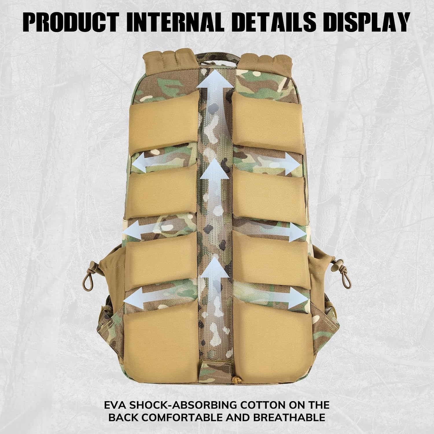 Tactical Backpack with Carbon Frame,15L Daypack 500D Durable Water-Resistant Pack W/ 16" Laptop Sleeve Multiple Organizational Compartments EDC Out bag for Hiking Camping Travel