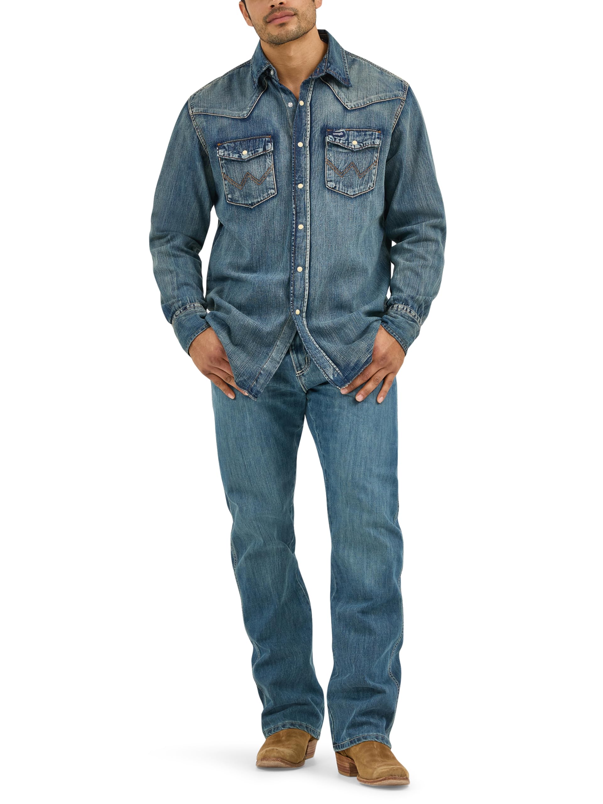 Wrangler Męskie dżinsy retro Relaxed Fit z szeroką nogawką