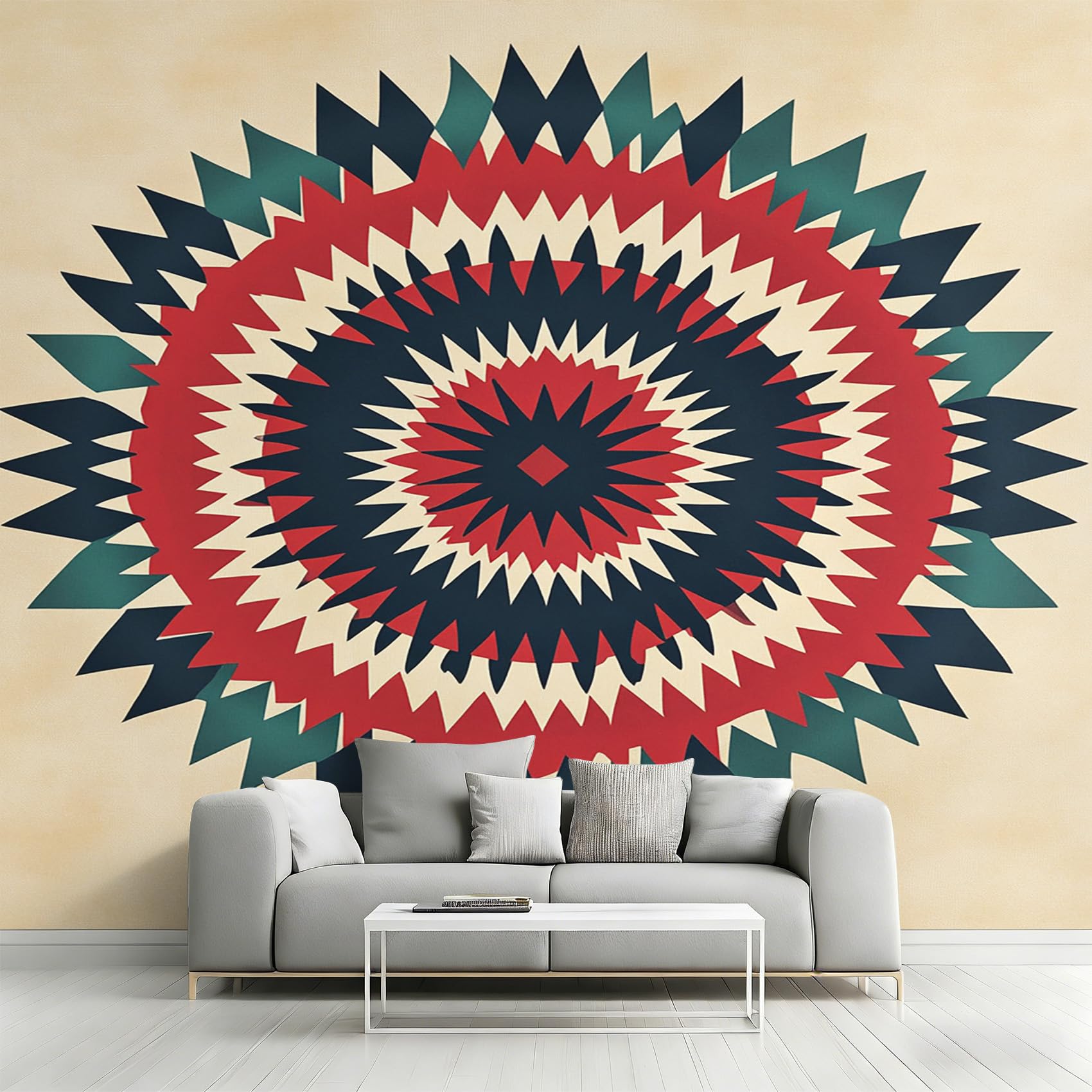 Fresque murale intissée haut de gamme style ethnique chic 450x315