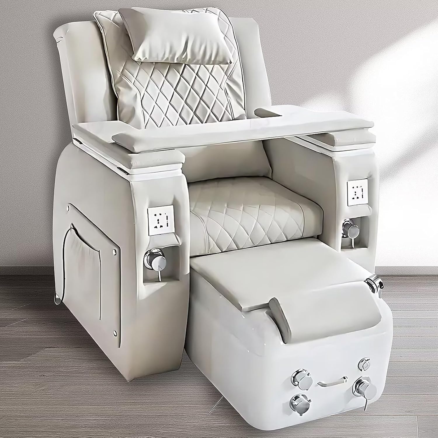 Pedicure Massage Chair for Nail Tech, Manicure Spa Chair with Smart Foot Bathtub, Luxury Salon Chairs for Manicure, Eyelash Extension, Tattoo丨Foot Bath Chair