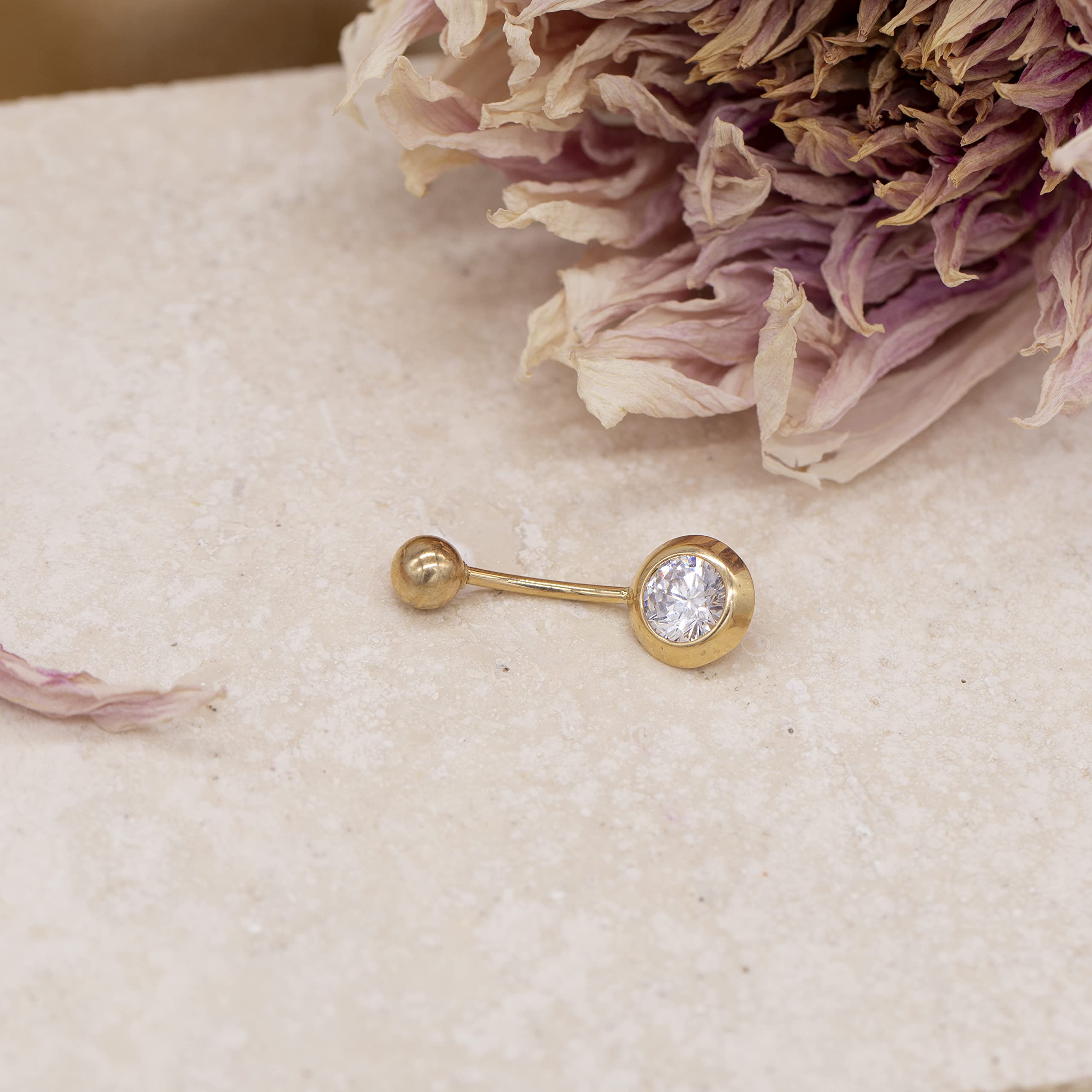Carissima Piercing all’ombelico con zircone da donna in oro giallo 9 ct