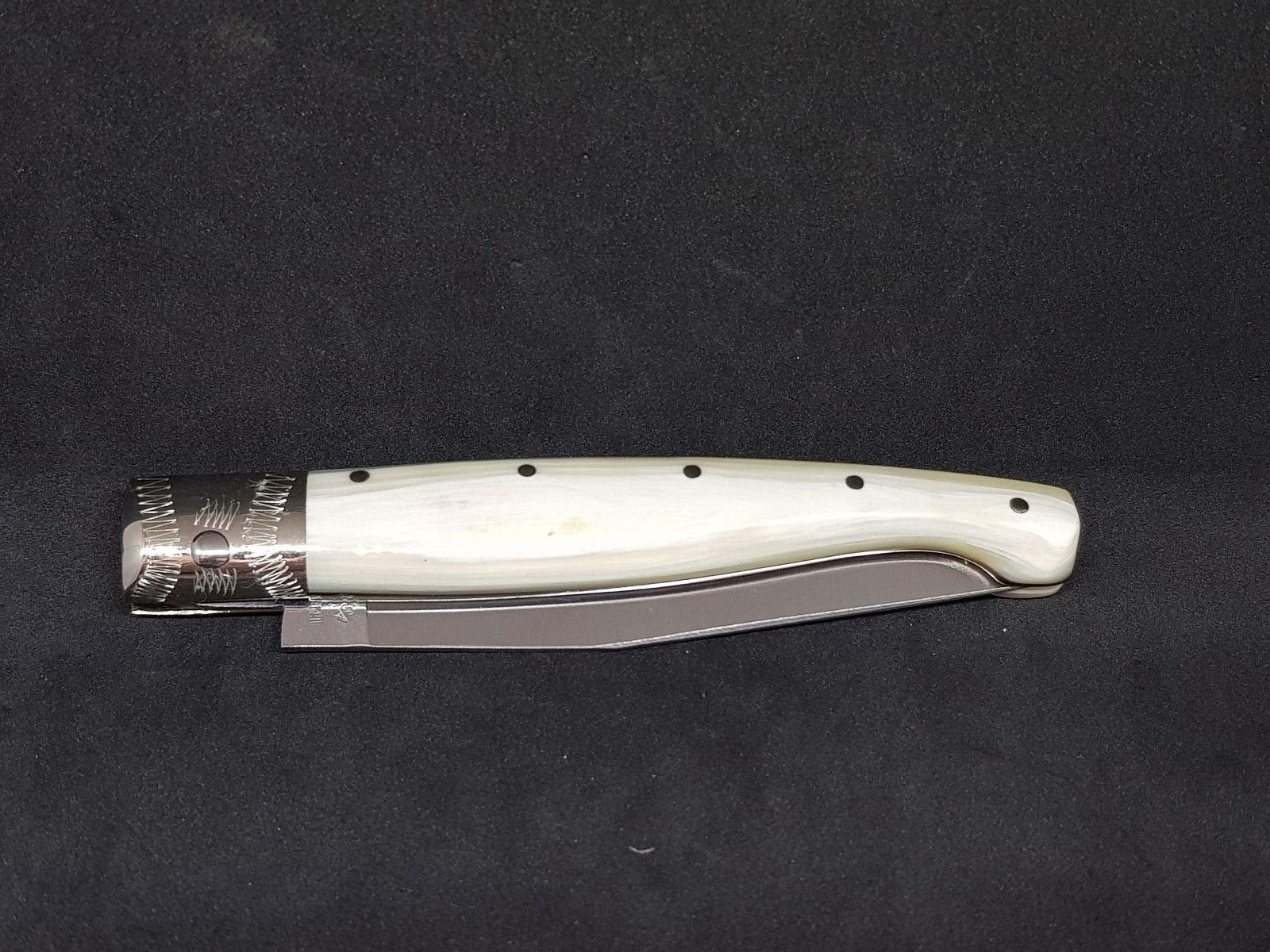 COLTELLO SARDO PATTADA ARTIGIANALE MANICO in CORNO COLLEZIONE TASCABILE da caccia ART 47 MANICO 13