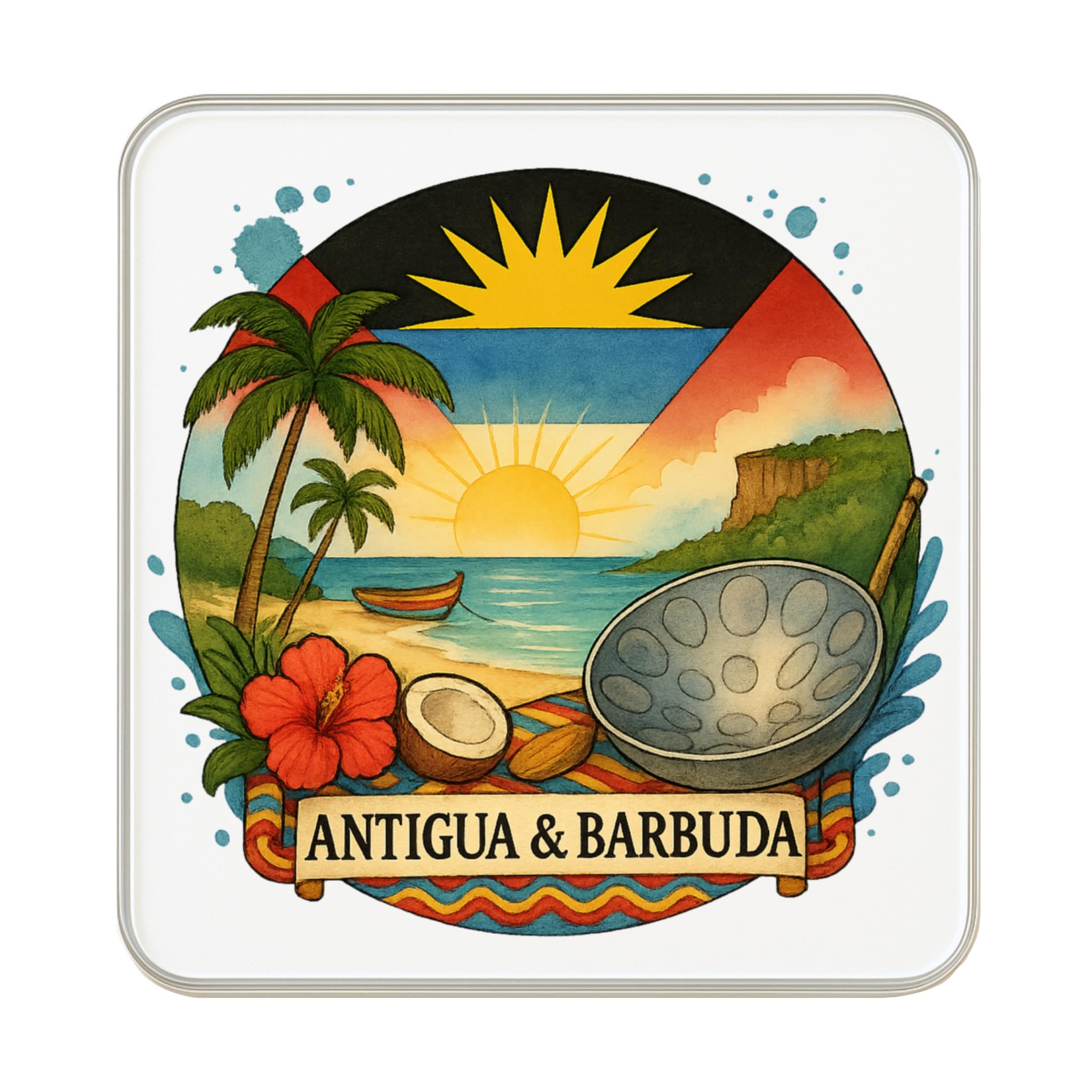 Antigua e Barbuda magnete per frigorifero 3D, souvenir da viaggio, decorazione magnetica per frigorifero, collezione artigianale