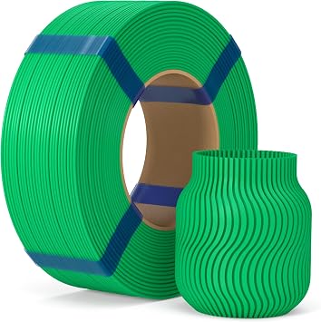 ELEGOO PLA Basic Refill Filament 1.75mm Green 1KG, 3D Printer Filament No Spool Dimensional Accuracy +/- 0.02mm, 3D Printing PLA for Reusable Spool Refilling