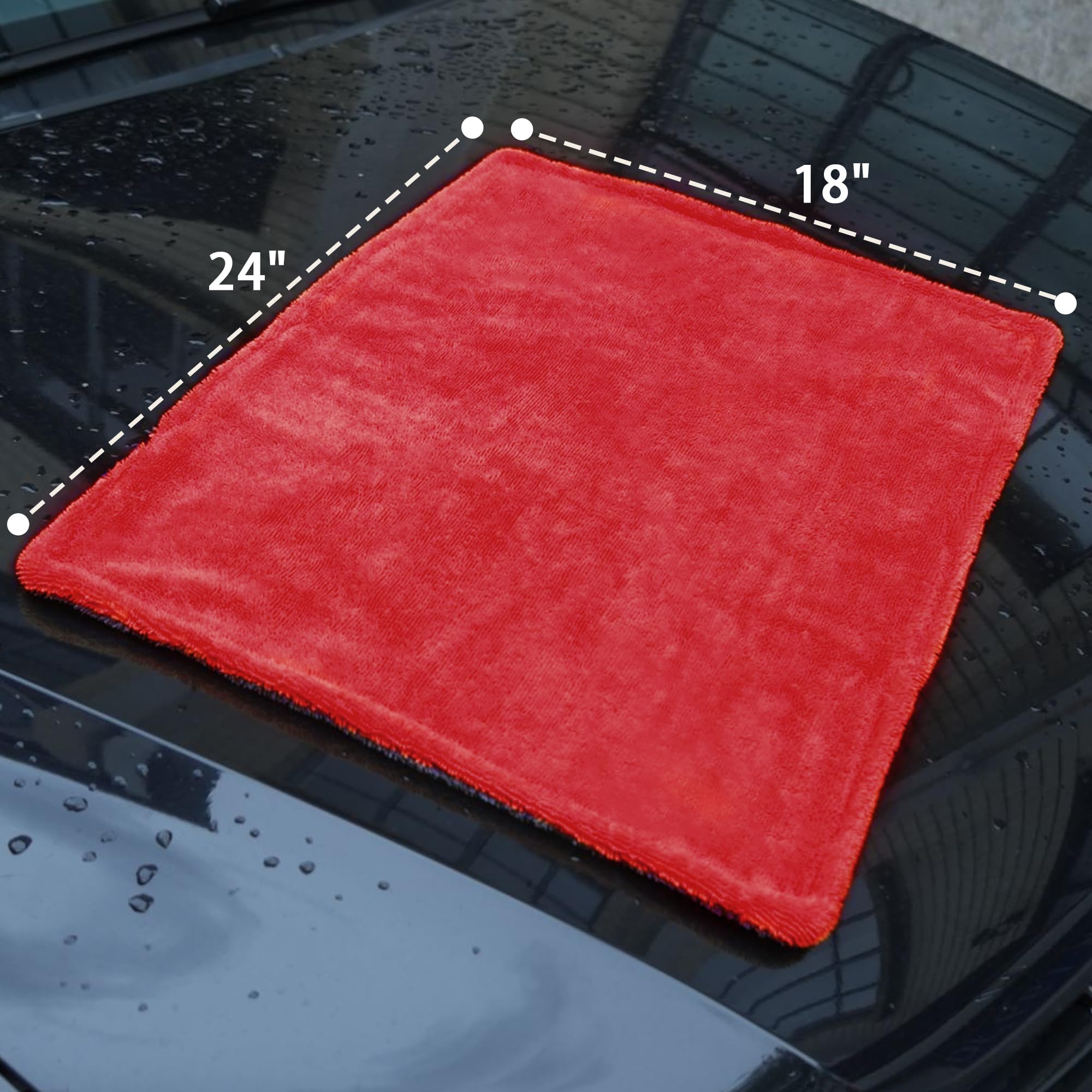 LIVOS Paquete de 2 toallas de secado de coche, toallas de microfibra de alta calidad para automóviles, 1000 g/m², diseño de bucle trenzado sin bordes, sin rayas, arañazos o manchas de agua, toalla de