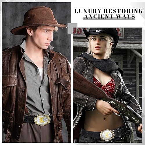 Miniatura 7 de Jadive Cinturón de vaquero para hombre, hebilla de cinturón de vaquero occidental, cinturones de cuero occidental, 1-12 pulgadas de ancho