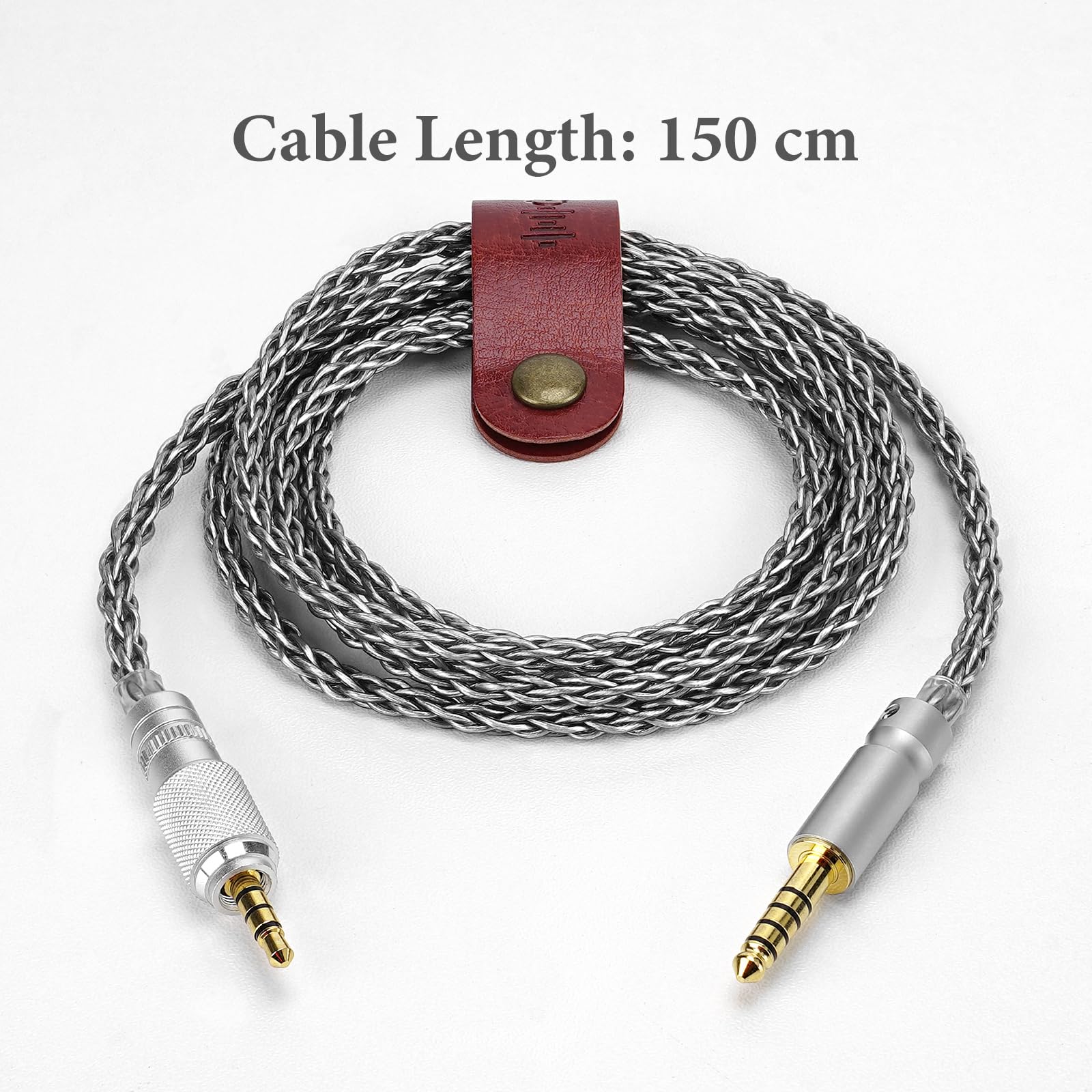 Geekria Apollo Srebrnopokryty kabel audio do aktualizacji 4,4 mm na 3,5 mm, kompatybilny z Sony MDR-MV1 MDR-M1 MDR-M1ST, kabel zamienny z gwintowanym mechanizmem blokującym pokrętło (4,9 ft / 1,5 m)