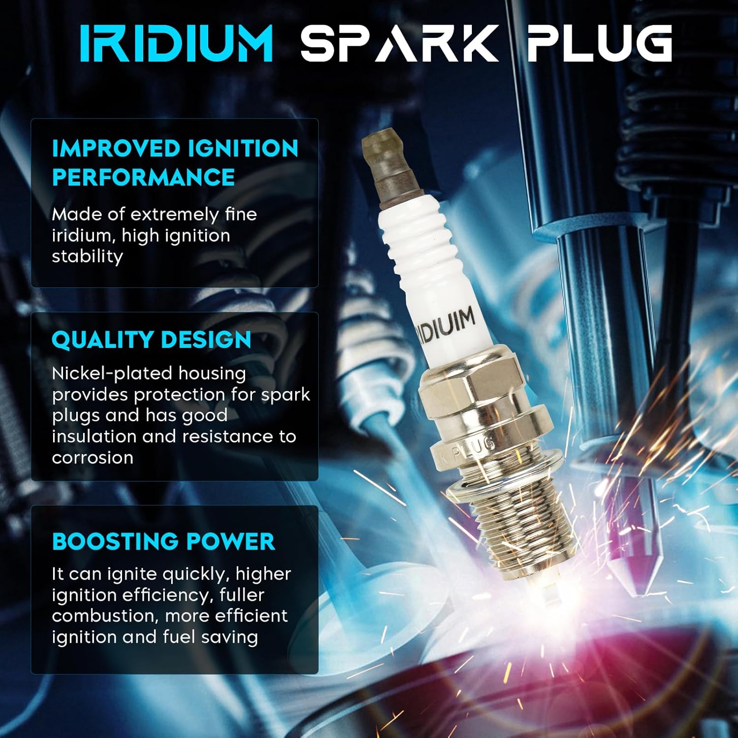 Blue Set of 6 Ignition Coil Pack with 6 Spark Plugs 3.7 3.7L Compatible with Dodge Dakota Durango Nitro Ram 1500, Jeep Liberty Commander Grand Cherokee, Mitsubishi Raider Replace UF270, 5C1114, C1231