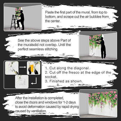 Miniatura 7 de Papel tapiz botánico tropical floral rosa con hojas de plantas verdes, mural de pared grande para sala de estar y dormitorio (papel tapiz para pared