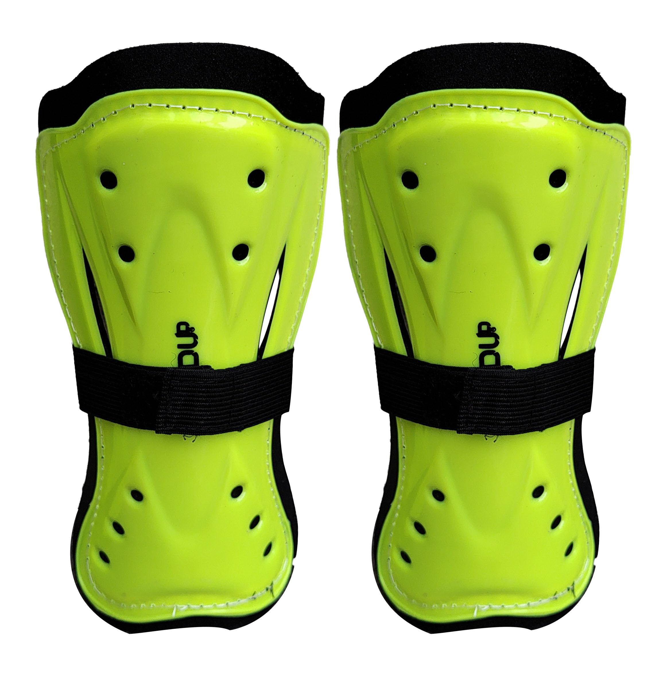 BOLDUP Football Shin Guards and Socks Set - Protective Plastic Leg Guards for Boys & Girls (Lemon SHINGUARD Footbal Stocking)