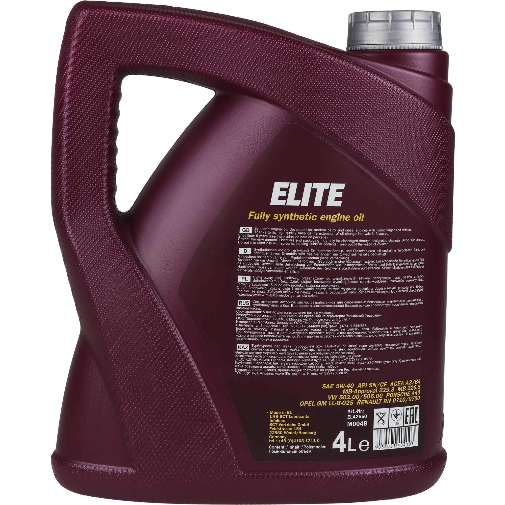 Mannol Elite 5W-40 Huile moteur Doctor + Motor Flush 5 l