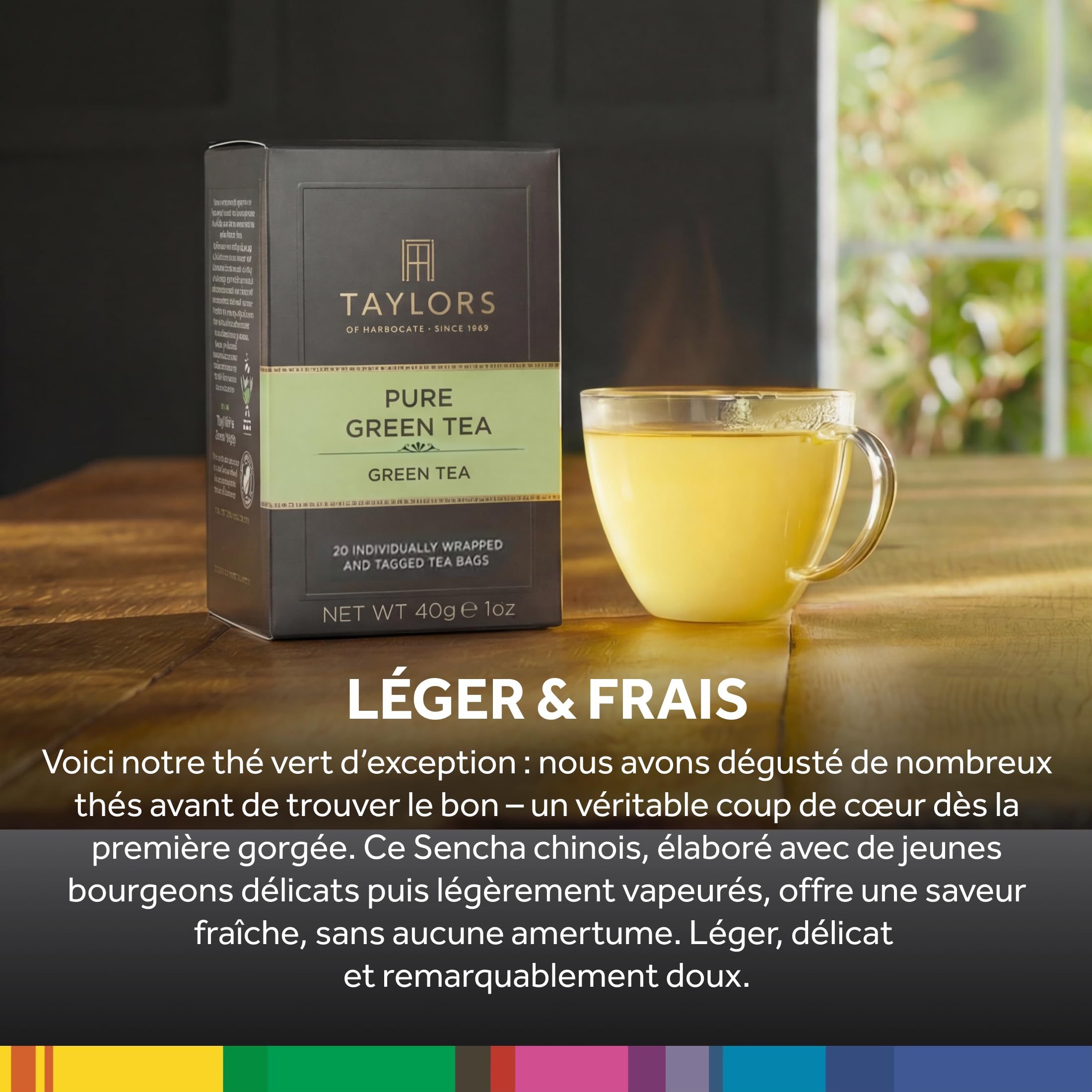 Taylors of Harrogate Thé Vert Pur - Délicat, Doux et Frais Sencha Chinois - 20 Sachets