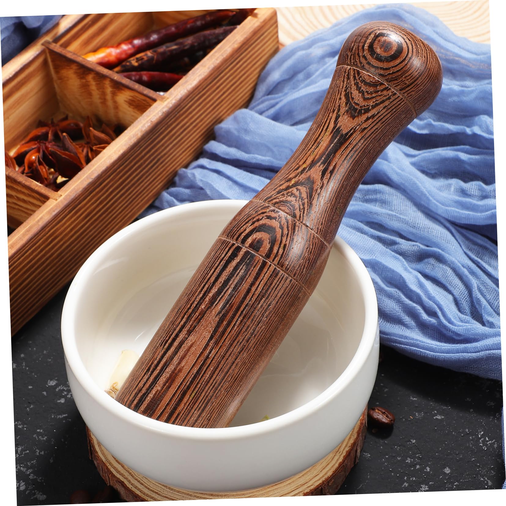 PRETYZOOM 6piezas De Madera De Para Molienda Manual Utensilio De Cocina Para Machacar Especias y De Diseño Ergonómico y