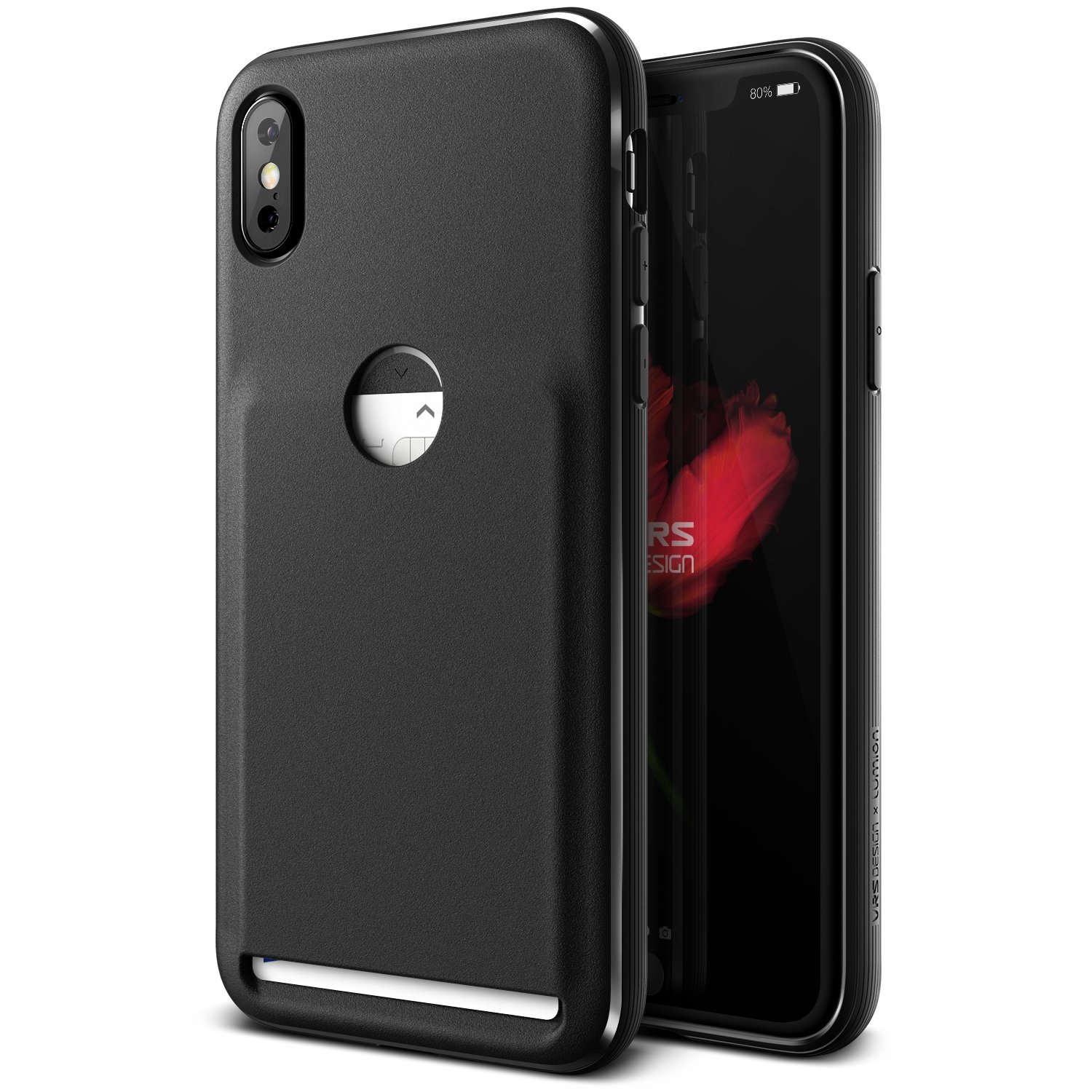VRS DESIGN iPhone Xs Case, [Black] Wallet Case [Damda Fit] Card Slot Cover Protective Phone Case for Apple iPhone Xs/X/Apple iPhone 10