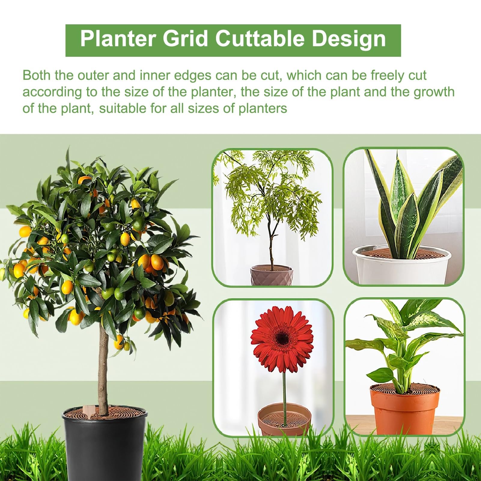 Grille pour Pot de Plantes, 4 Pcs Couvercle de Pot de Fleurs à Grille Découpable 30cm Grille en Plastique Protecteur de Fleur pour Plante Cat Digging Stopper Baby Safety Plant Grid Pot Cover