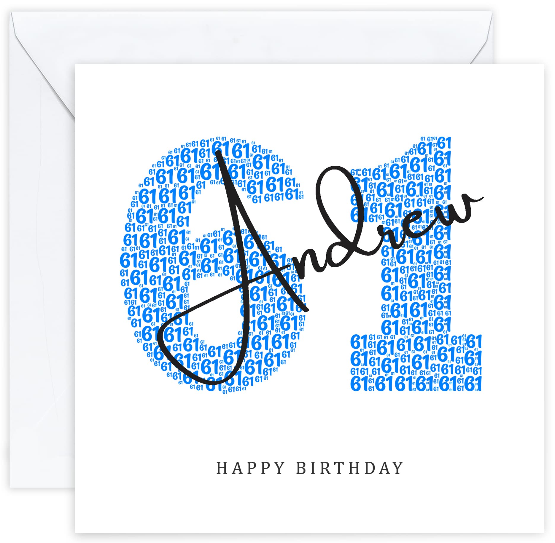 Personalised 61st Birthday Card - Sixty First Birthday Card for Sixty One 61 Year Old Men Dad Husband Grandad Father Uncle Brother Him (Age 61) โ image 1