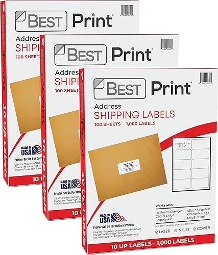 10 etiquetas superiores, etiquetas de envío, etiquetas de envío autoadhesivas, impresoras láser y de inyección de tinta, tamaño de etiqueta 2 x 4