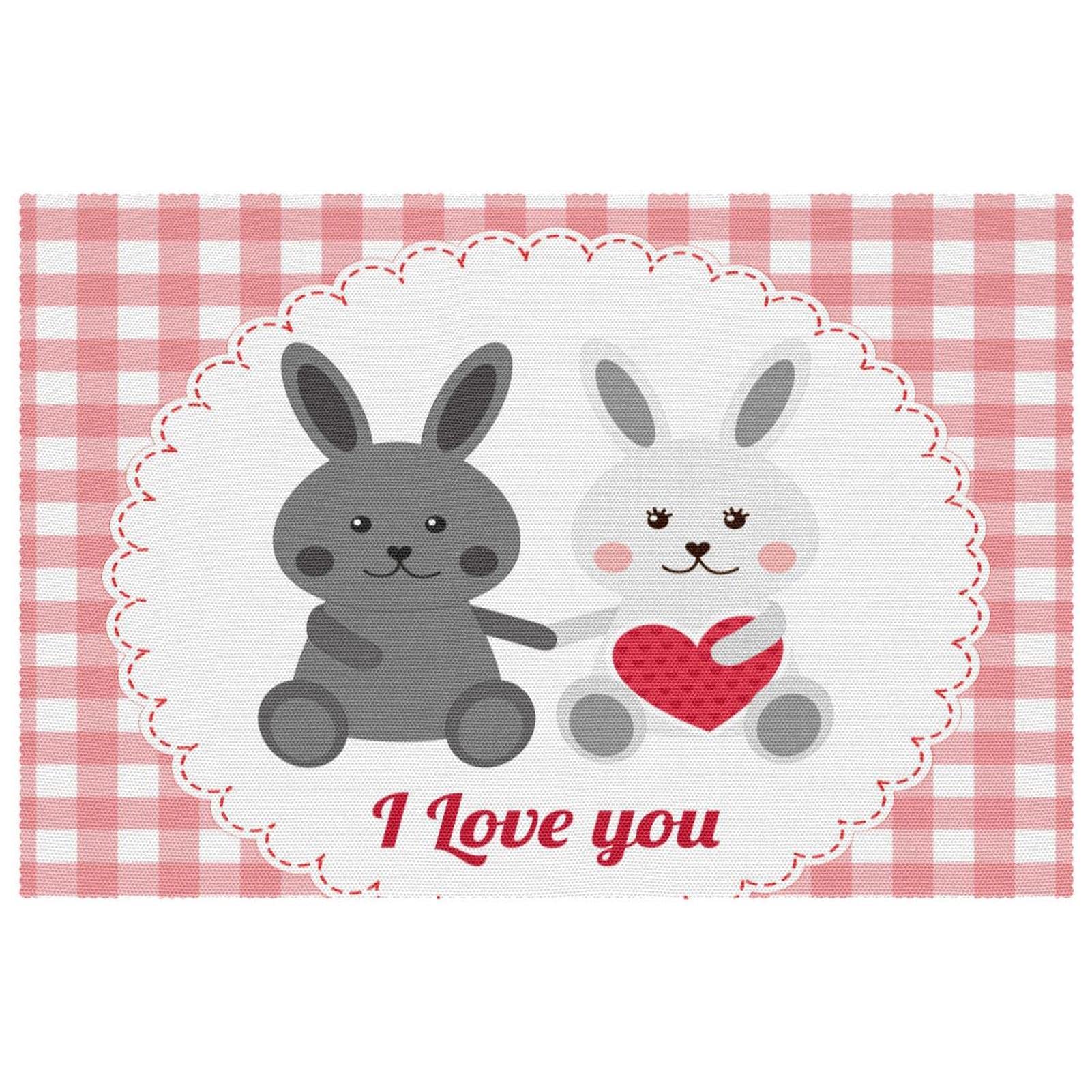 Set de table lapin de Pâques antidérapant et résistant à la chaleur pour assiettes