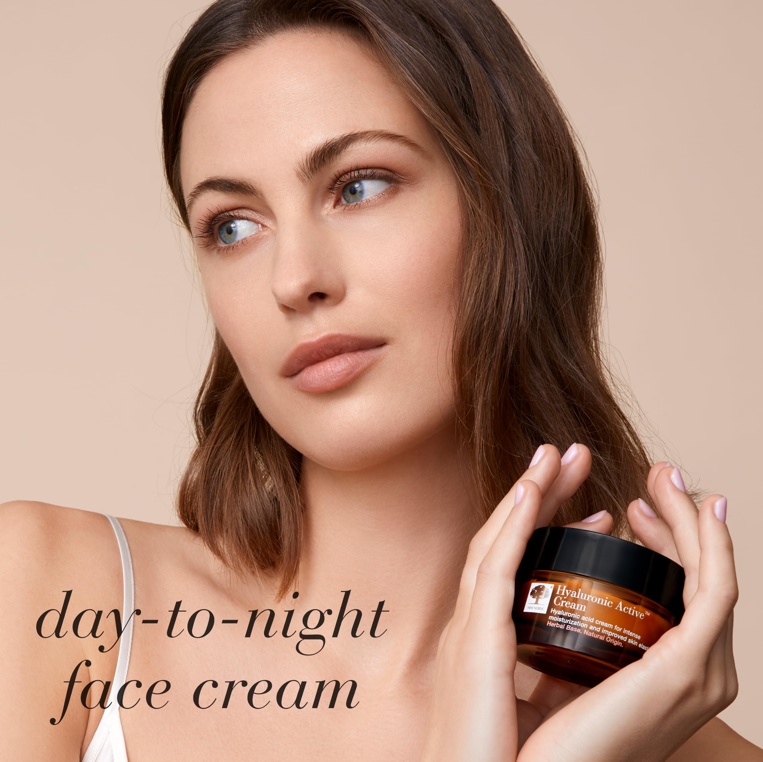 New Nordic - Crème Hyaluronic Active - Crème Visage Repulpante - Acide Hyaluronique, Argousier, Beurre de Karité - 50 ML