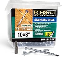 Vista 78 de Deck Plus Tornillos para valla y madera exterior con revestimiento epoxi de 2 pulgadas #8 x 2 Torx/Star Drive Incluido, rosca gruesa, tornillo Rojo