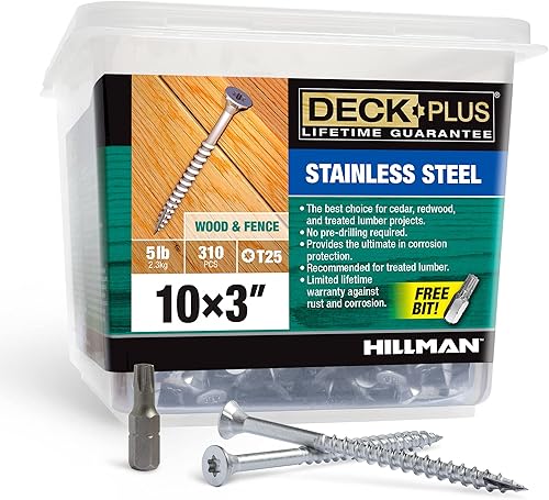 Miniatura 79 de Deck Plus Tornillos para Madera Exterior y Cercas con Revestimiento Epoxi de 2-1/2 Pulgadas #10 x 2-1/2" Torx/Star Drive Incluido Rosca Gruesa