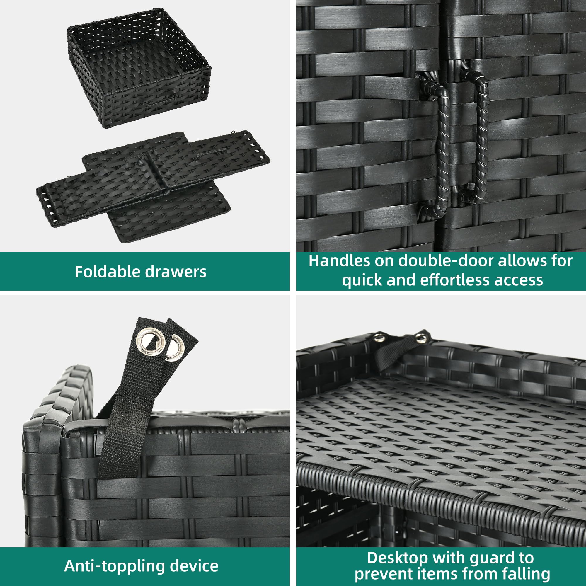 YITAHOME Outdoor Storage Weatherproof Rattan