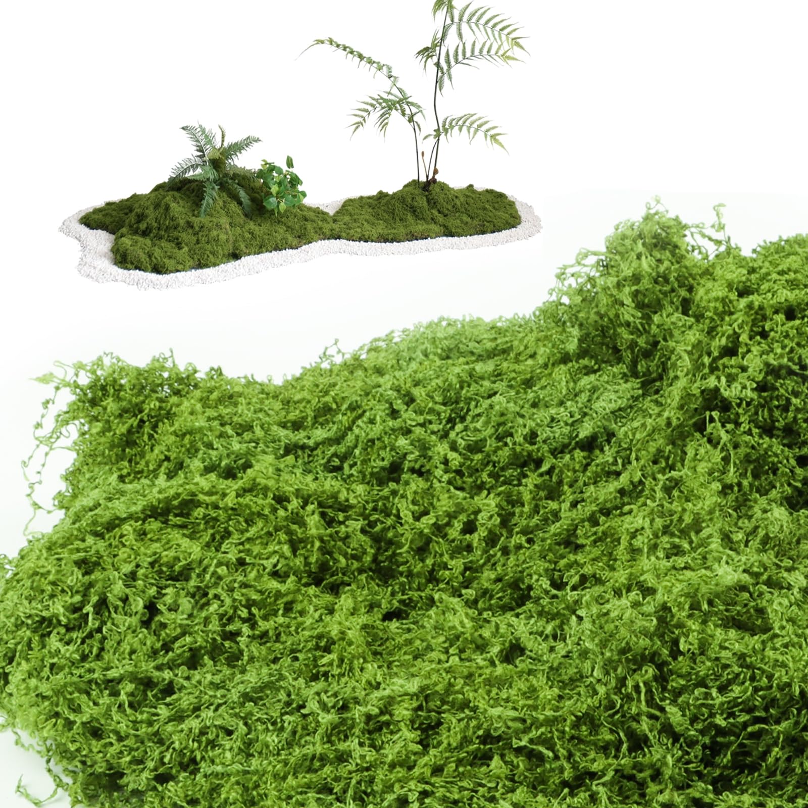 VMUTGA 200g Muschio Stabilizzato, Muschio Artificiale Riutilizzabili Muschio Decorativo Muschio Sintetico Verde Muschio Finto per Decorazioni Parete Casa Fai da Te Modellismo Artigianato
