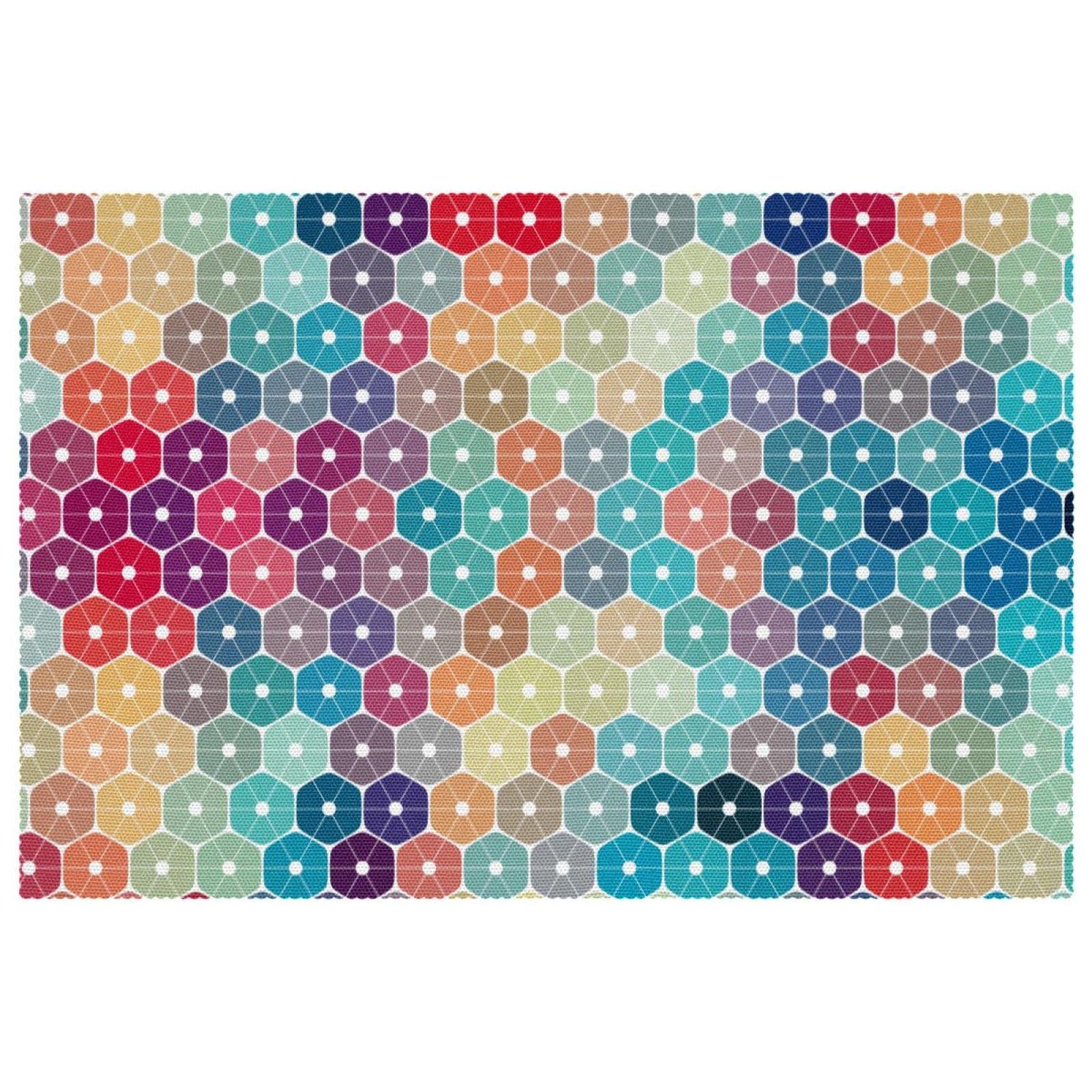 Set de table coloré hexagonal 30x45 anti-rayure et anti-glisse pour table