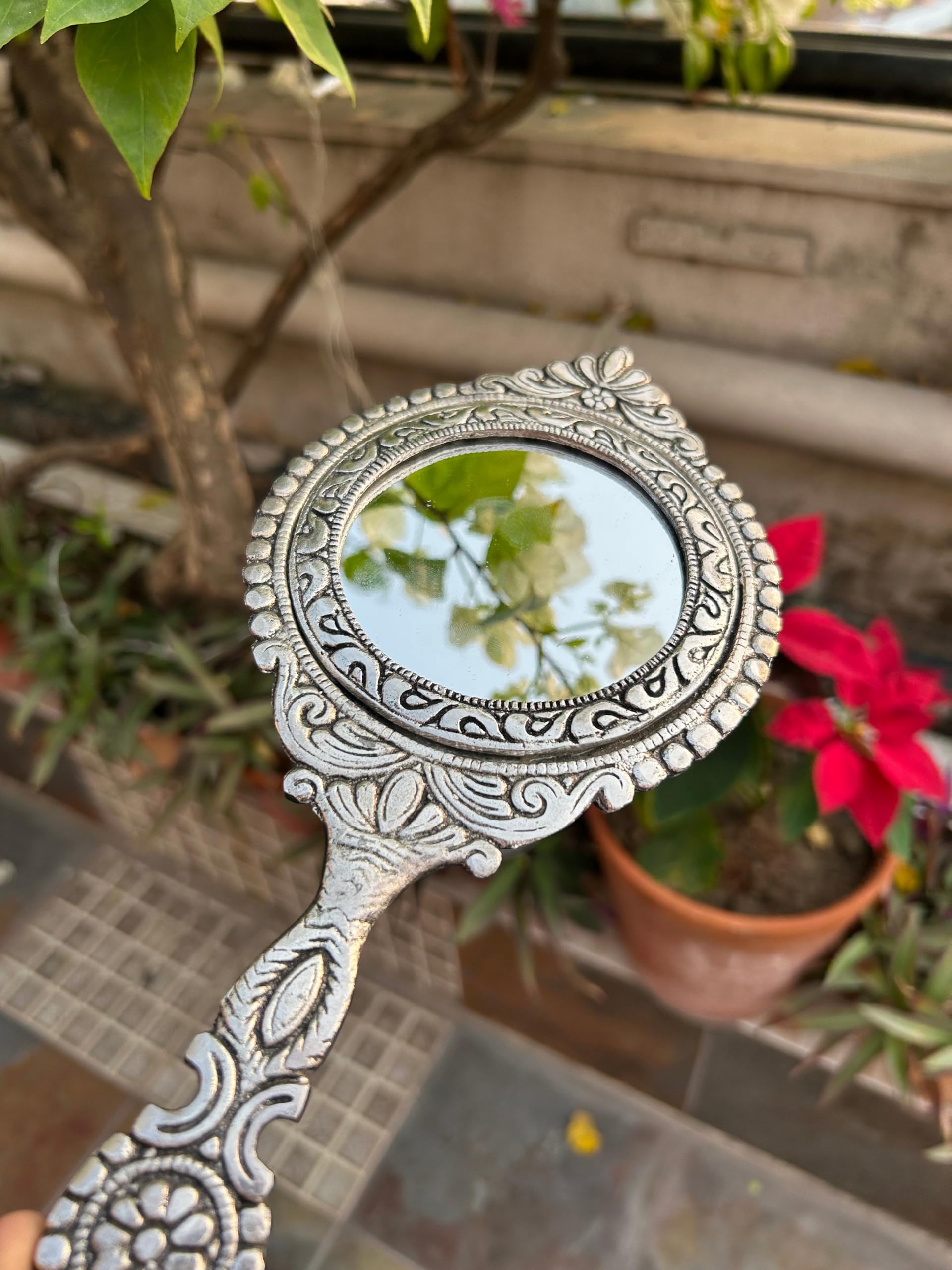 Dual Side Hand Mirror | Elegant Double-Sided Handheld Mirror for Makeup, Grooming & Travel | Stylish Vanity Mirror for Home & Gifting-image-48
