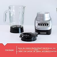 Vista 7 de BLACK+DECKER PowerCrush - Licuadora multifunción con jarra de vidrio de 6 tazas, 4 configuraciones de velocidad, color plateado