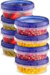 Conteneurs en plastique pour aliments délicieux avec des lides de haut de gamme - (16 Oz) - [5 Boîte] - Contenants de stockage des aliments à emporter - Micro-ondes, congélateur & Lave-vaisselle Sans BPA