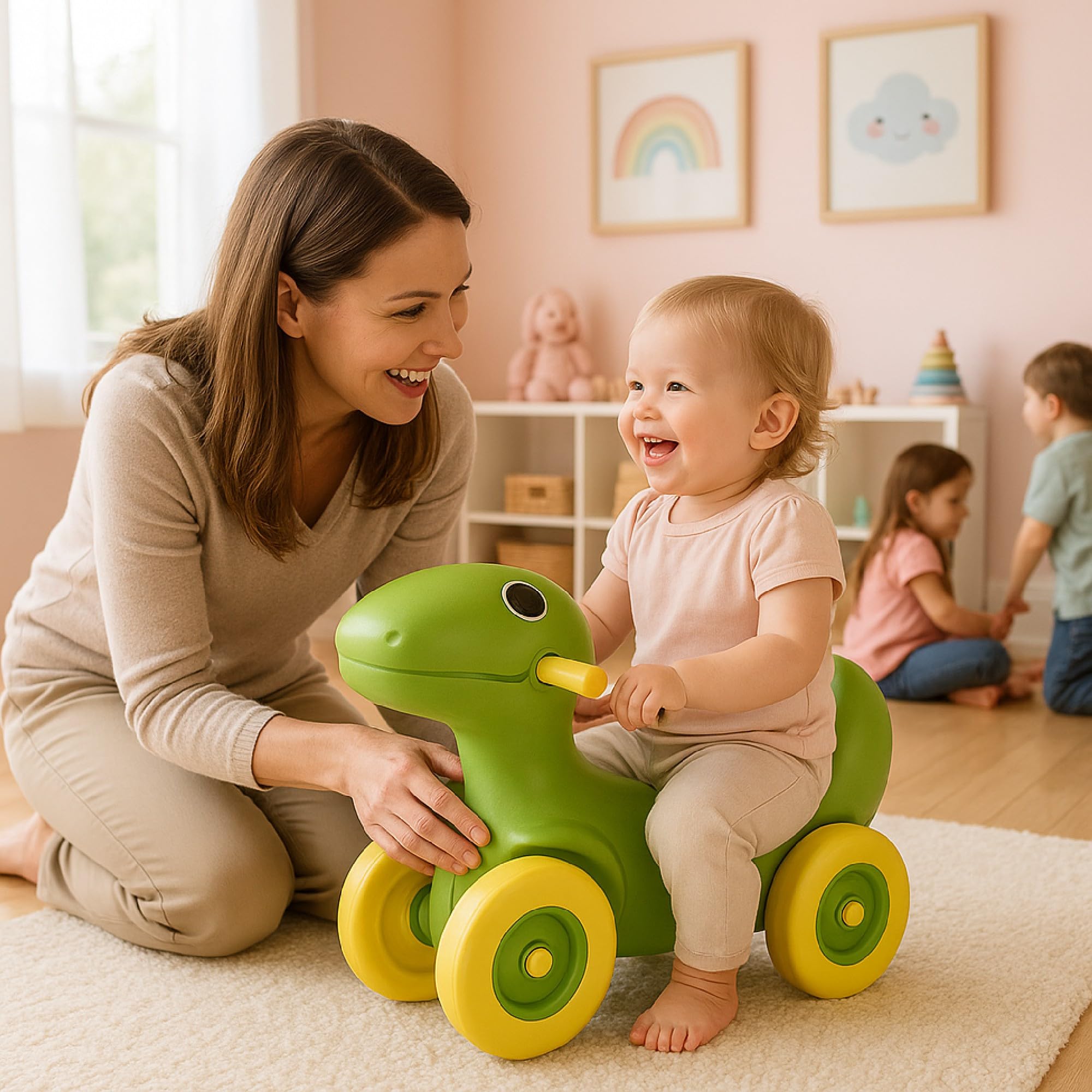 OK Play My Pet Ride On, Toy for Toddlers, Plastic,Ride On Push Car for Toddlers, Baby Cars for Kids Toy Children Rider & Infant Baby car Toys, Suitable for Boys & Girls, 1+ Year (Green)-image-48