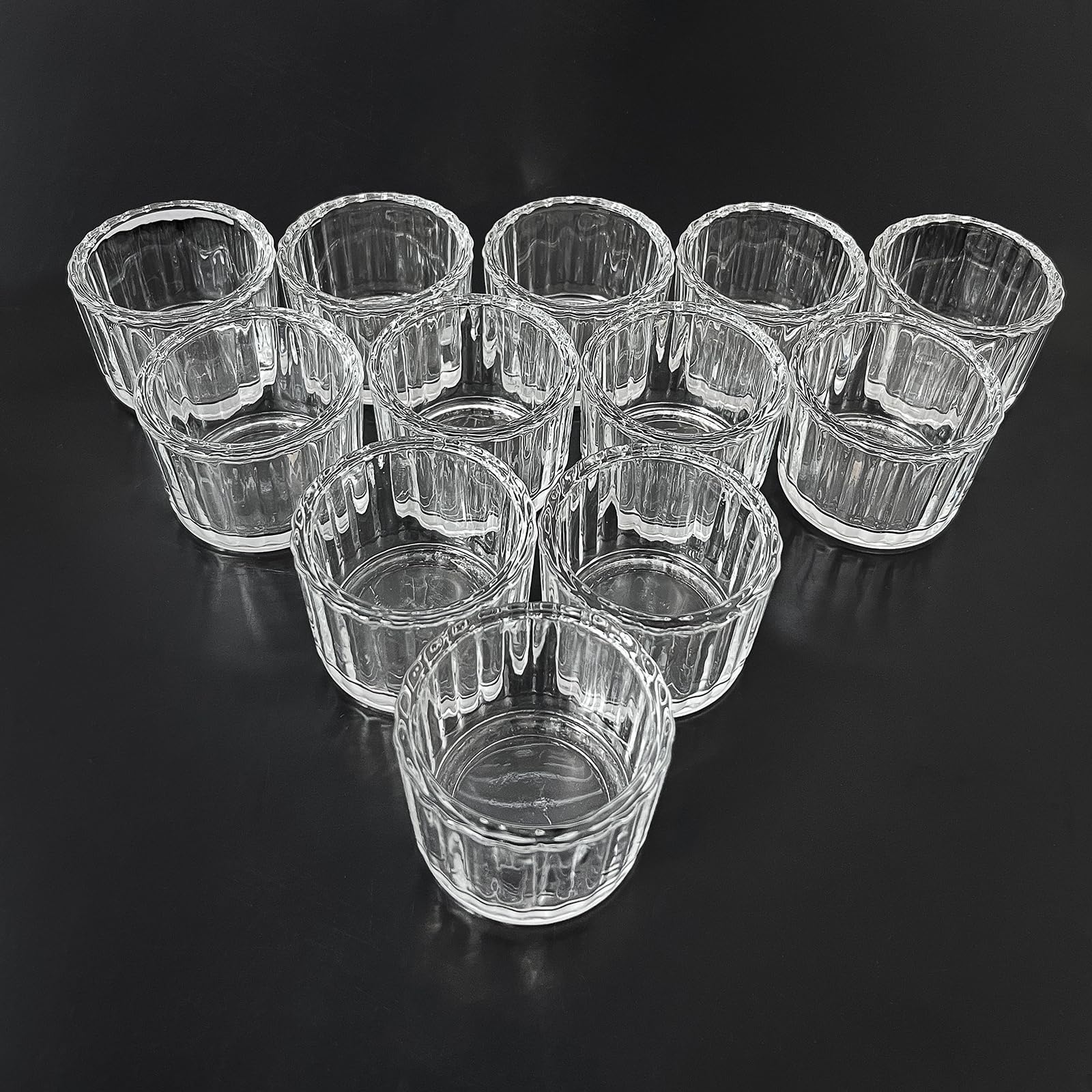 Clear Votive Candle Holders Set of 24, Small Glass Tea Lights Candle Holder Bulk for Table Centerpiece, Ribbed Tealight Candle Holder for Wedding Decor, Birthday Party, Home Decoration (2.1'' x 1.5'')