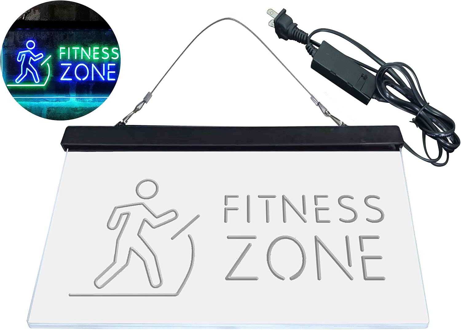 ADVPRO Fitness Zone Running Display Dual Color LED Neon Sign Green & Blue 12 x 8 Inches st6s32-i4044-gb