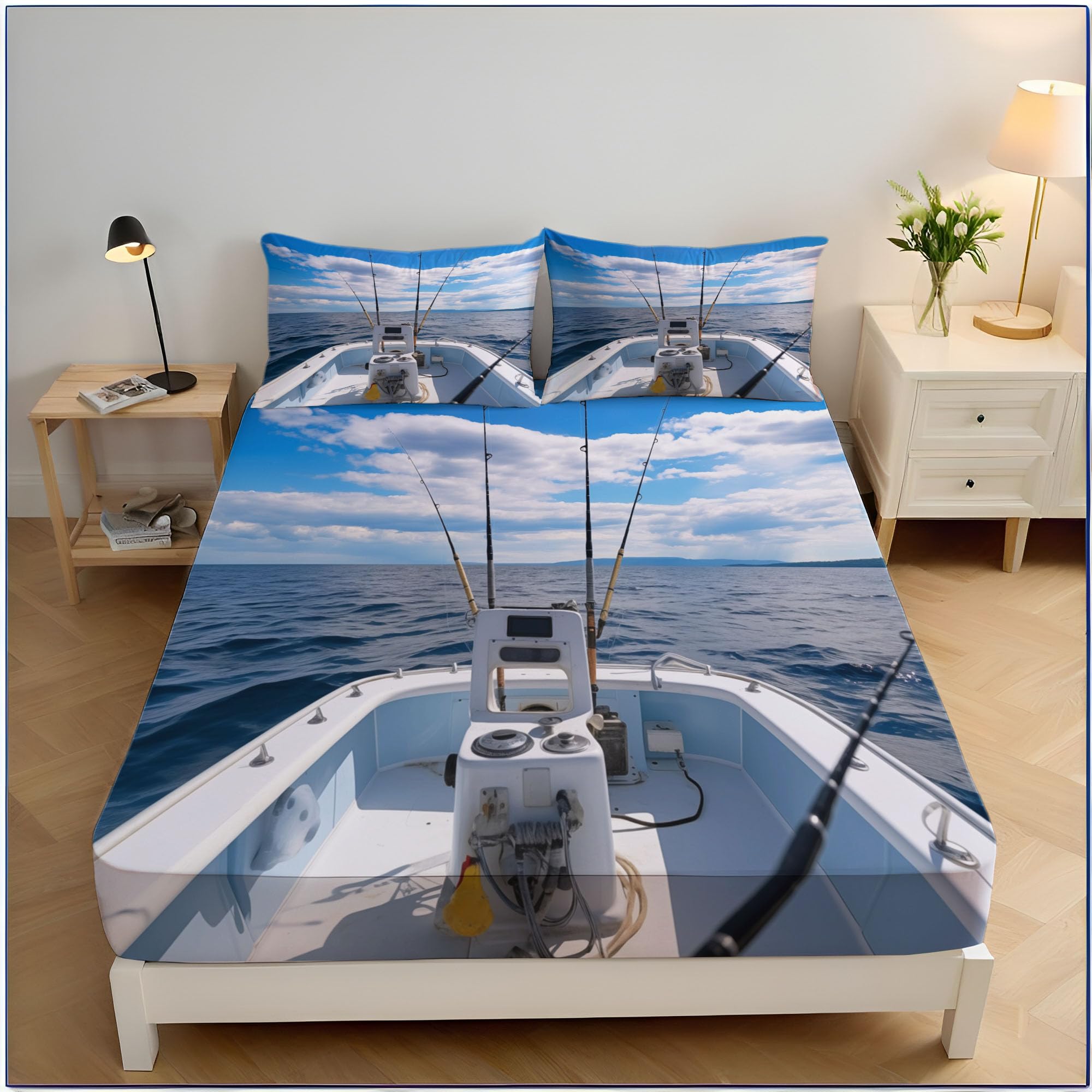 Drap Housse 160x200 Canne à Pêche Bonnet 30cm Anti-Plis Fini les Draps qui Bougent
