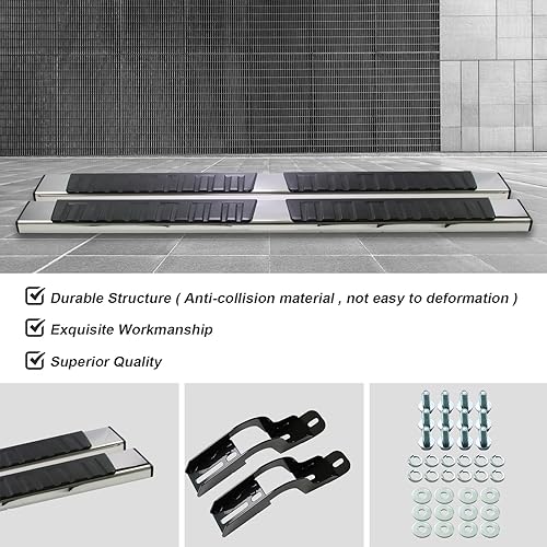 Miniatura 3 de Estribos laterales de aluminio, escalones laterales de camión Nerf Bars L+R para 200720082009201020112012201320142015201620172018201920202021 Tundra