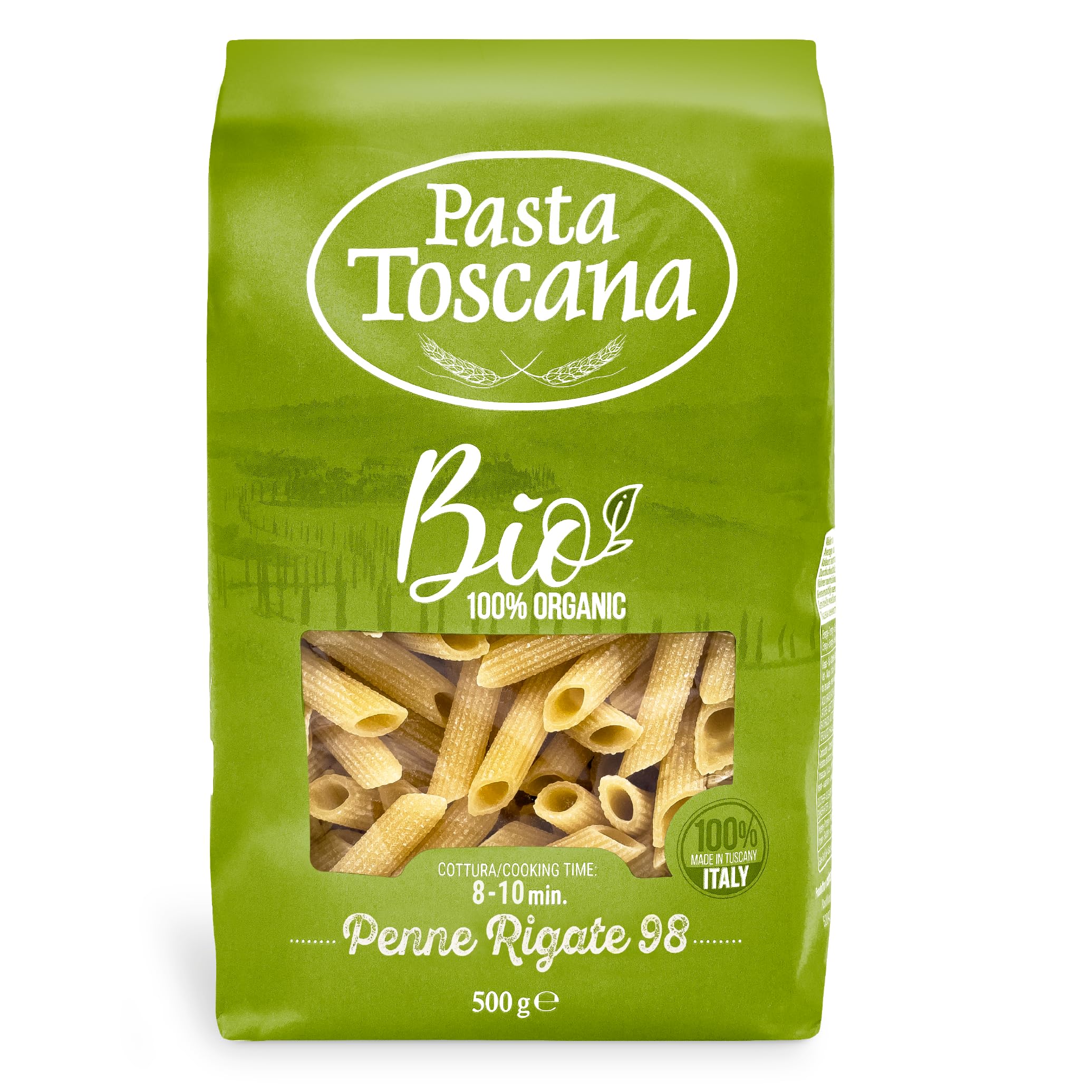 Pasta ToscanaPenne Rigate No.98 100% Organic Durum Wheat Semolina Pasta 500g