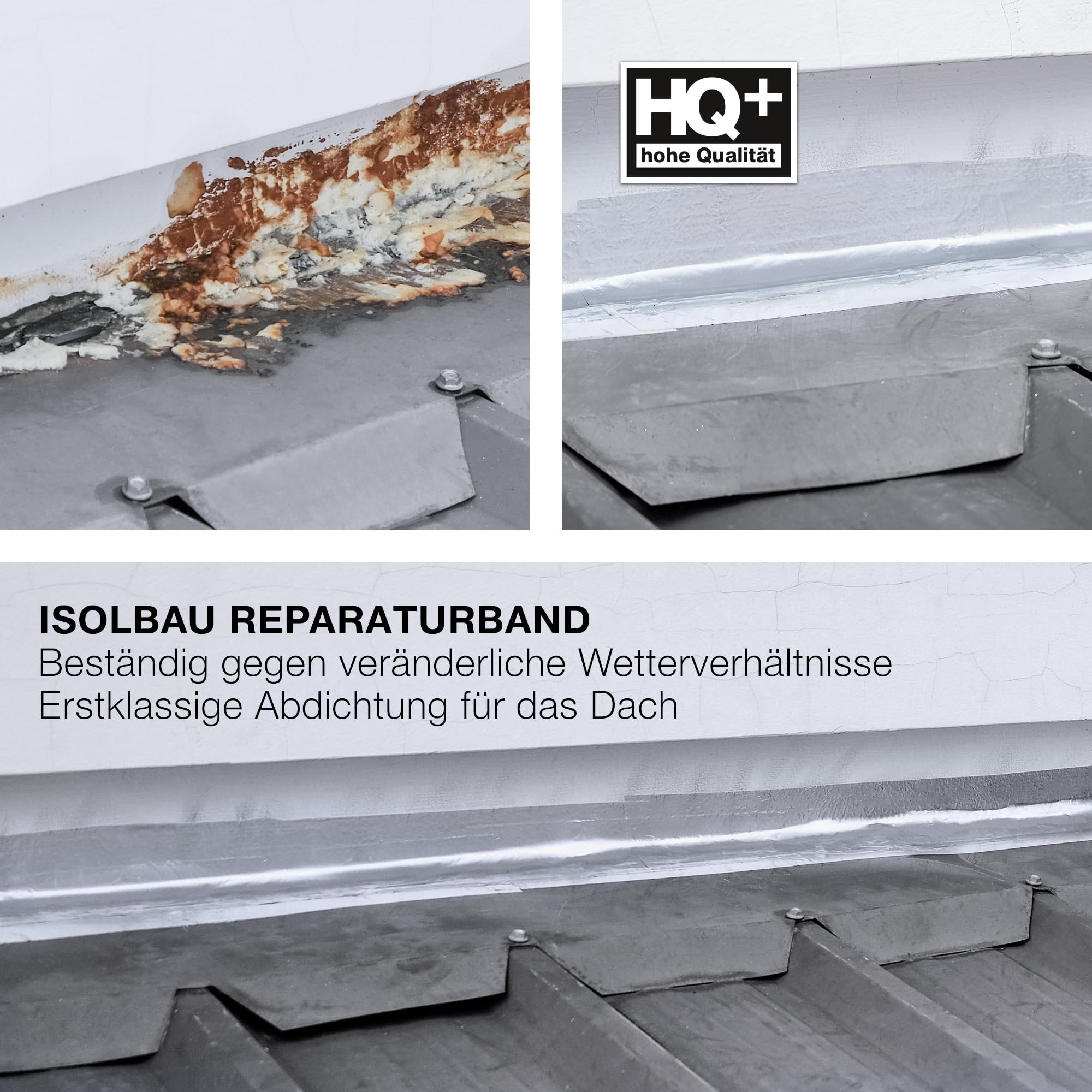 Isolbau Cinta de reparación de butilo – Antracita, 100 mm x 10 m – Cinta impermeabilizante para techo, agujero, tubo, autocaravana – Protección impermeable contra la corrosión y la radiación UV –